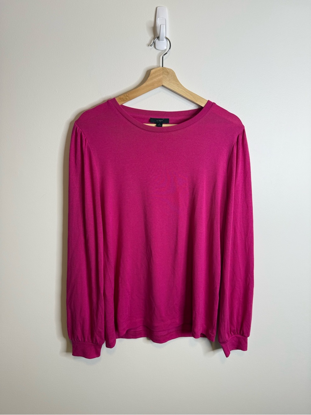 J. Crew Fuchsia Crewneck Long Sleeve Top sweater pink size medium